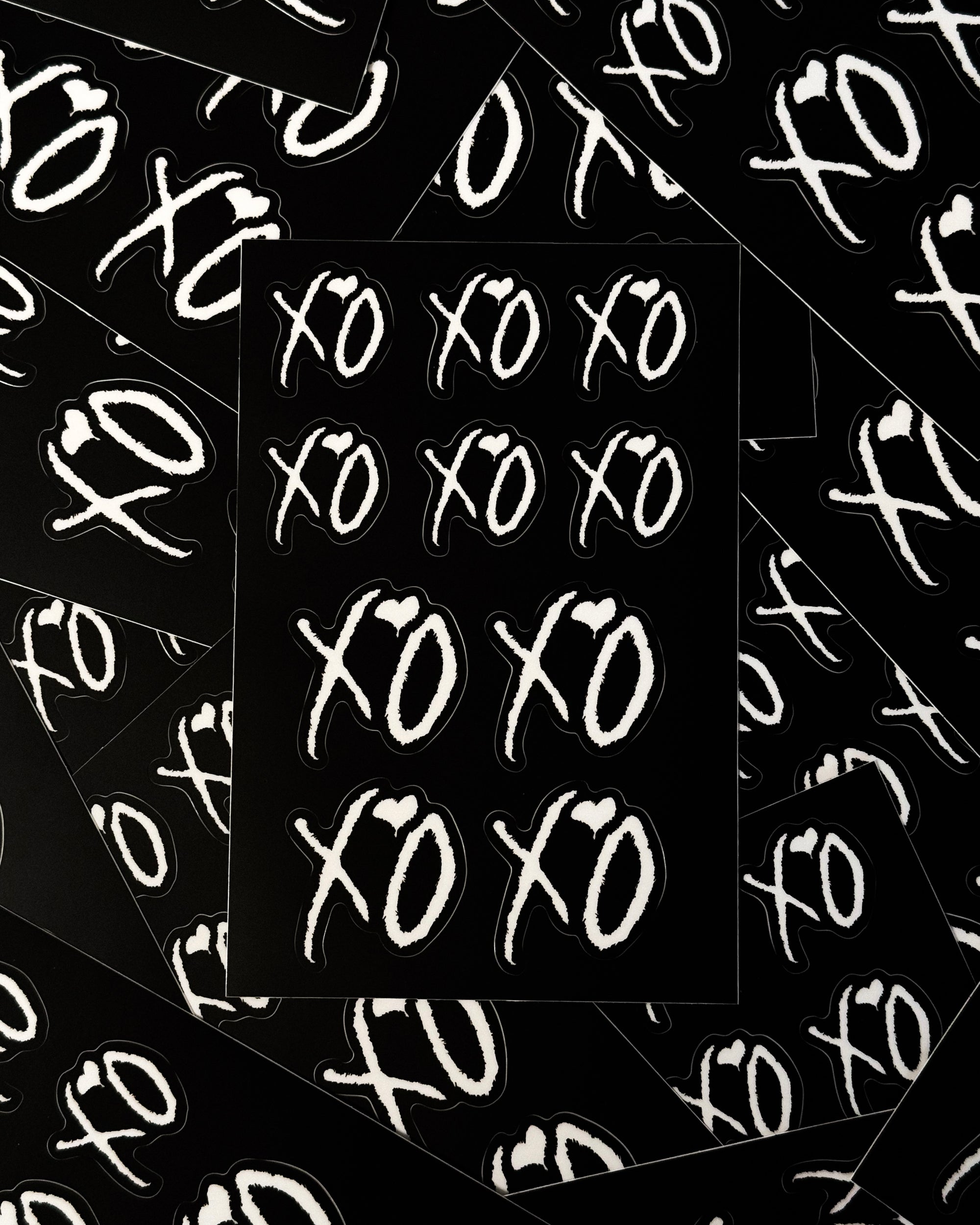 BLACK XO STICKER SHEET