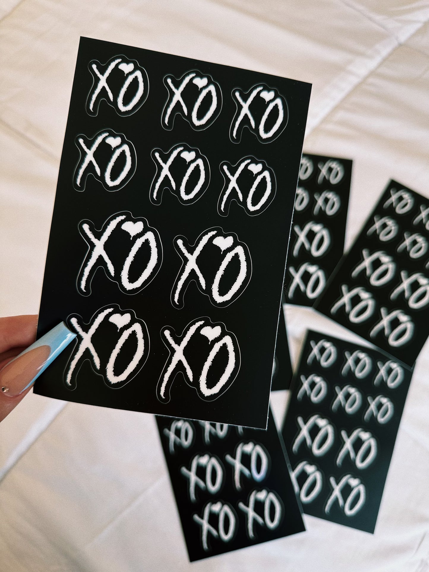 BLACK XO STICKER SHEET