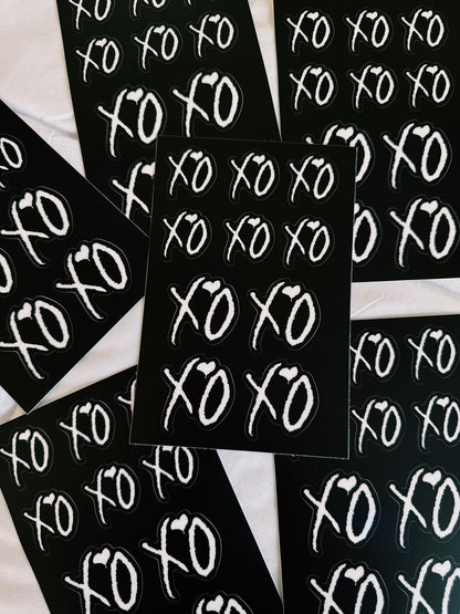 BLACK XO STICKER SHEET