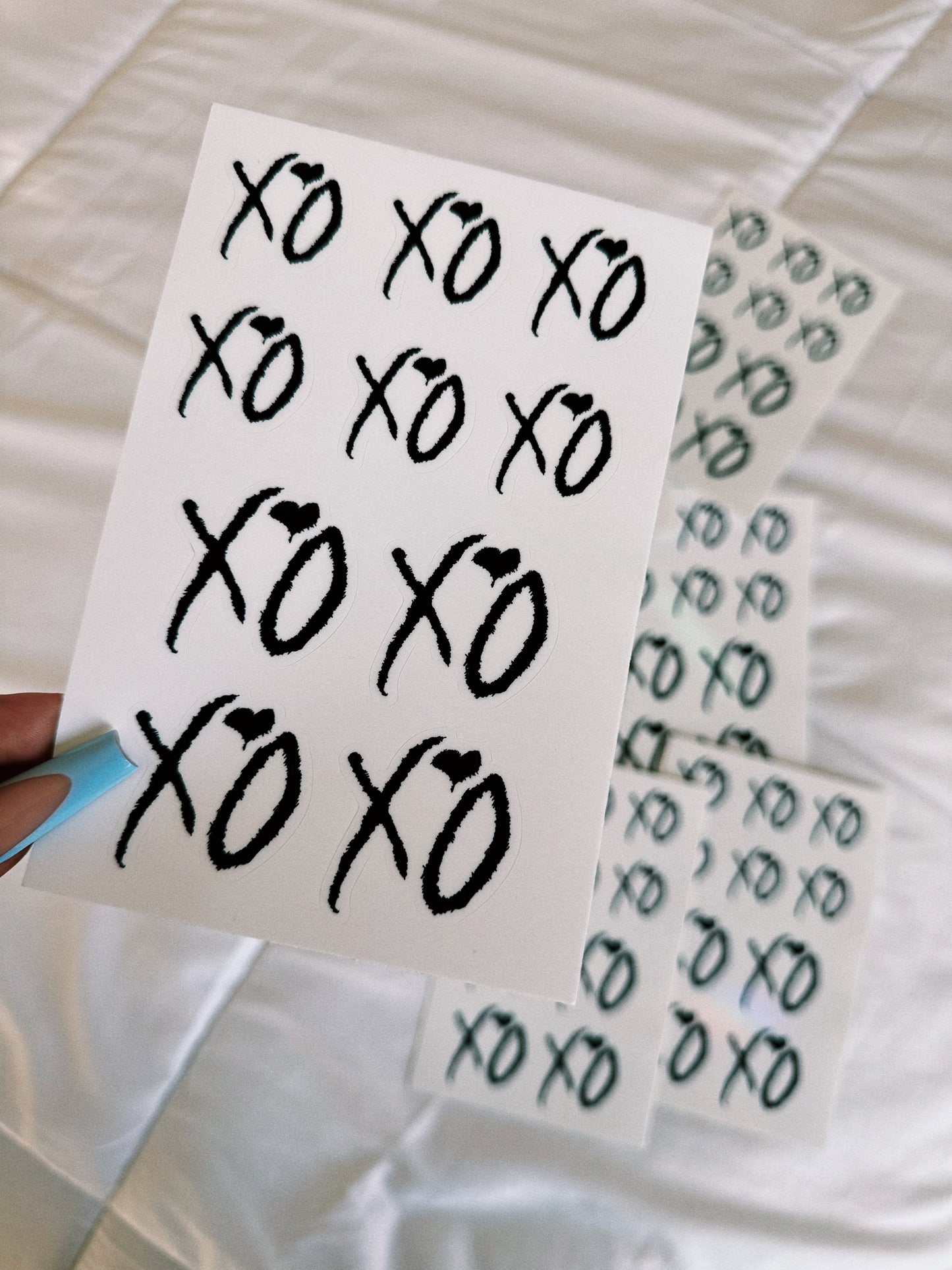 WHITE XO STICKER SHEET