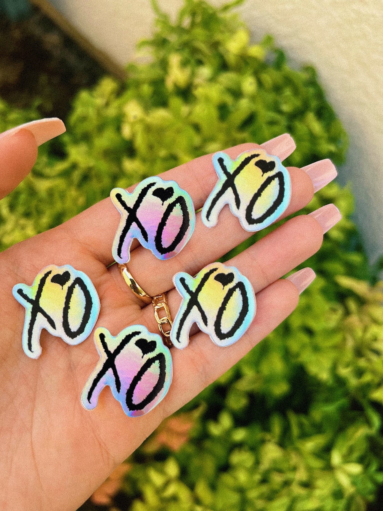 Mini Holographic XO Stickers - 5 pack